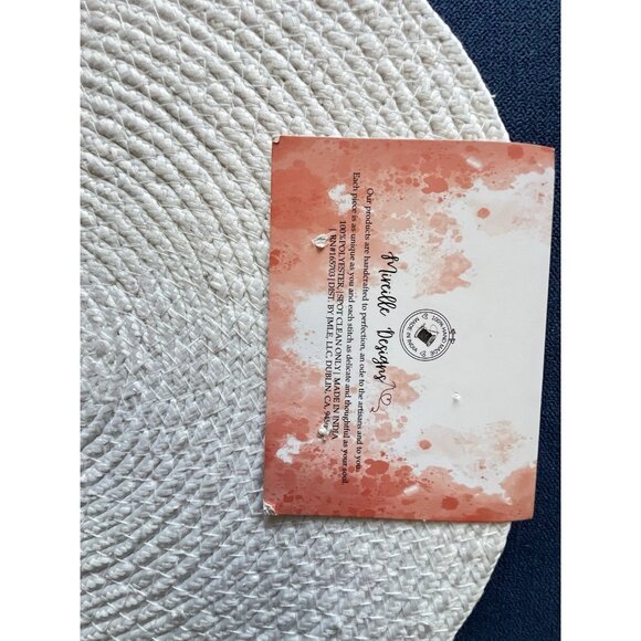 4 pc SUMMER LOVE Braided Placemat Set 15” Rnd Blue Red Poppy Flower Easy Care - Picture 6 of 7